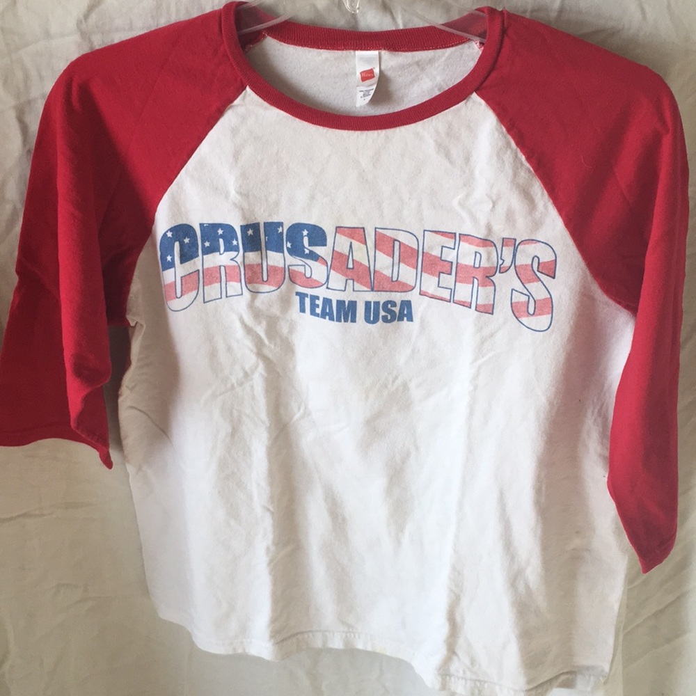 Red retro baseball tee